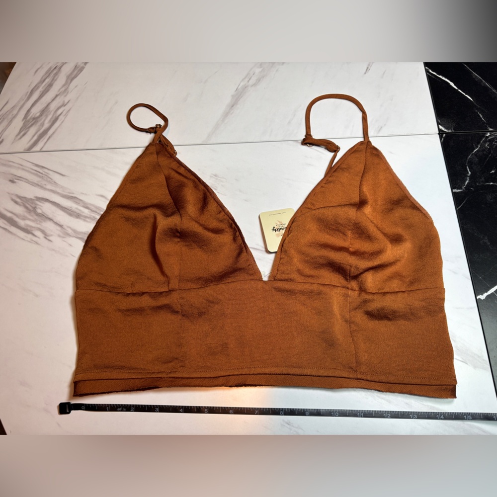 Free People Burnt Orange Cropped Bralette Top